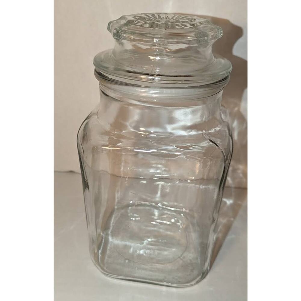 Vintage 9" Glass Apothecary Jar Kitchen Canister Storage Wedding Candy